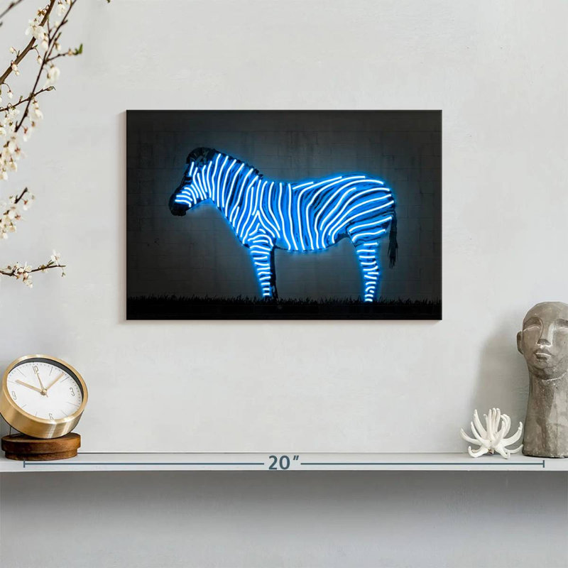 Brampt Glowing Zebra, 8" H x 12" W