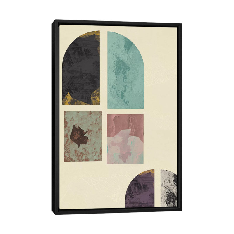 « old window », impression sur toile tendue, H 26 po x l 18 po x P 1,5 po, Toile avec cadre noir, Pas de tapis