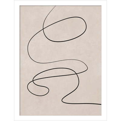 Black Line and Textured Beige Print