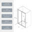 Medium Sliding Shower Door with Tempered Glass-113150627