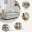 Canapé-lit 55,1 po avec canapé-lit escamotable avec dossier ajustable, poches de rangement, 2 coussins moelleux, ports USB pour le salon, la chambre à coucher, un appartement, un bureau, beige (ancien SKU: WF315689AAA)-1060189688