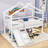 Alvonte Twin Size House Loft Bed With Slide, Ladder And Guardrails-1884924734