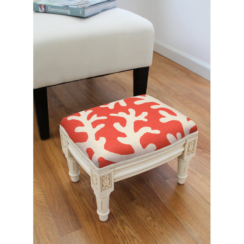 Tomko Upholstered Ottoman, Coral Red