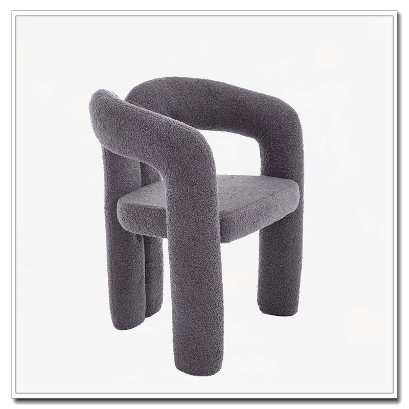Fauteuil de cuisine en velours rembourré, Gris
