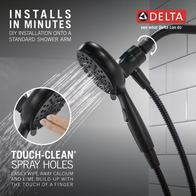 6-Setting SureDock Magnetic Hand Shower, Matte Black