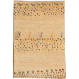 Hand-Knotted High-Quality Camel and Cream Area Rug