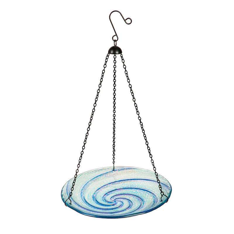 Glass Single Tier Birdbath