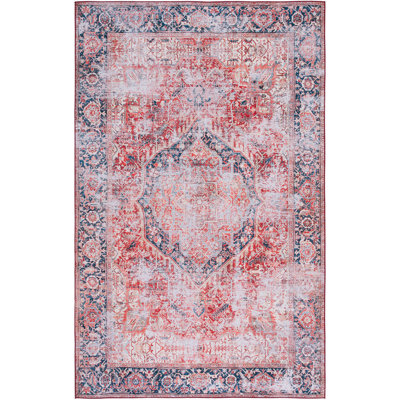 Tapis de couleur rouille / bleu marine Ziebarth 177 M / W S / R