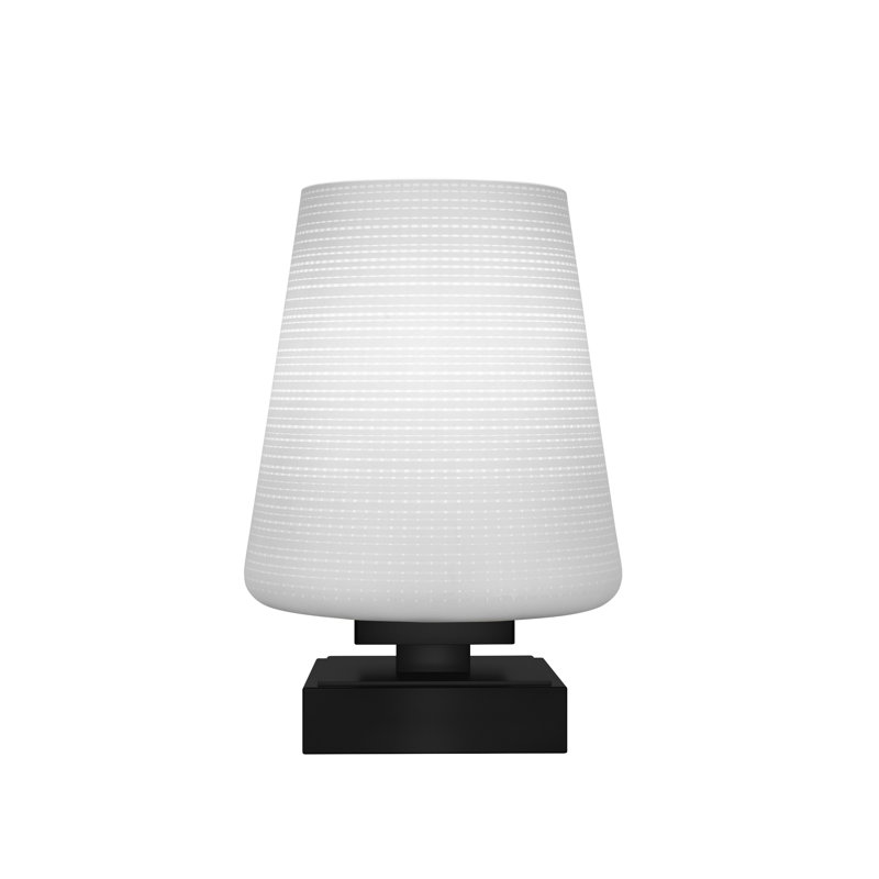 Lampe d'appoint avec verre 6 po Aneka, Noir mat, Blanc