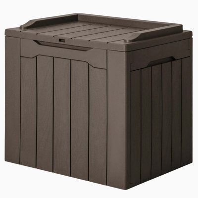 Compact Resin Waterproof Outdoor Deck Storage Chest for General Outdoor Item Organization