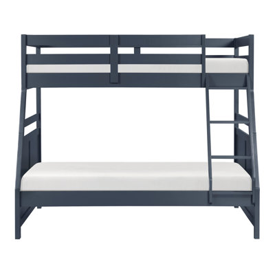 Lit superposé pour lit simple au-dessus d'un lit double en bleu marine robuste