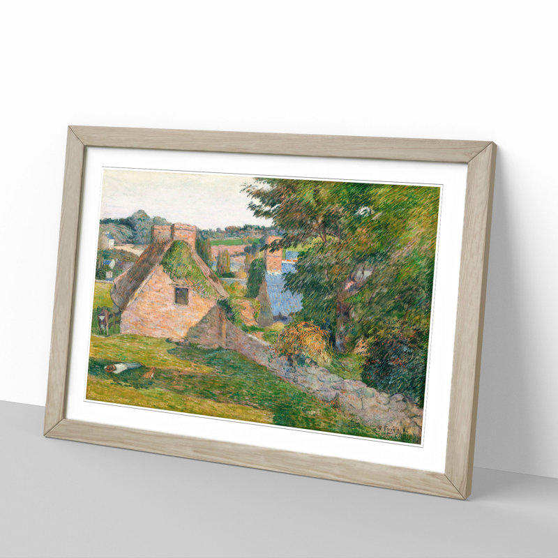 The Field of Derout-Lollichon by Paul Gauguin - Picture Frame Painting, 36cm H x 48cm W x 2cm D, Oak