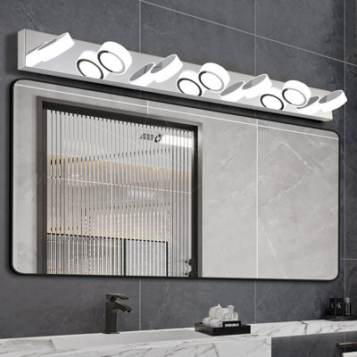 LED Vanity Light, Modern Dimmable Bathroom Fixture With Rotatable Heads