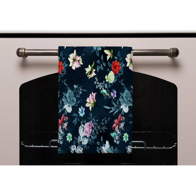 Cotton Floral Waffle Kitchen Towel