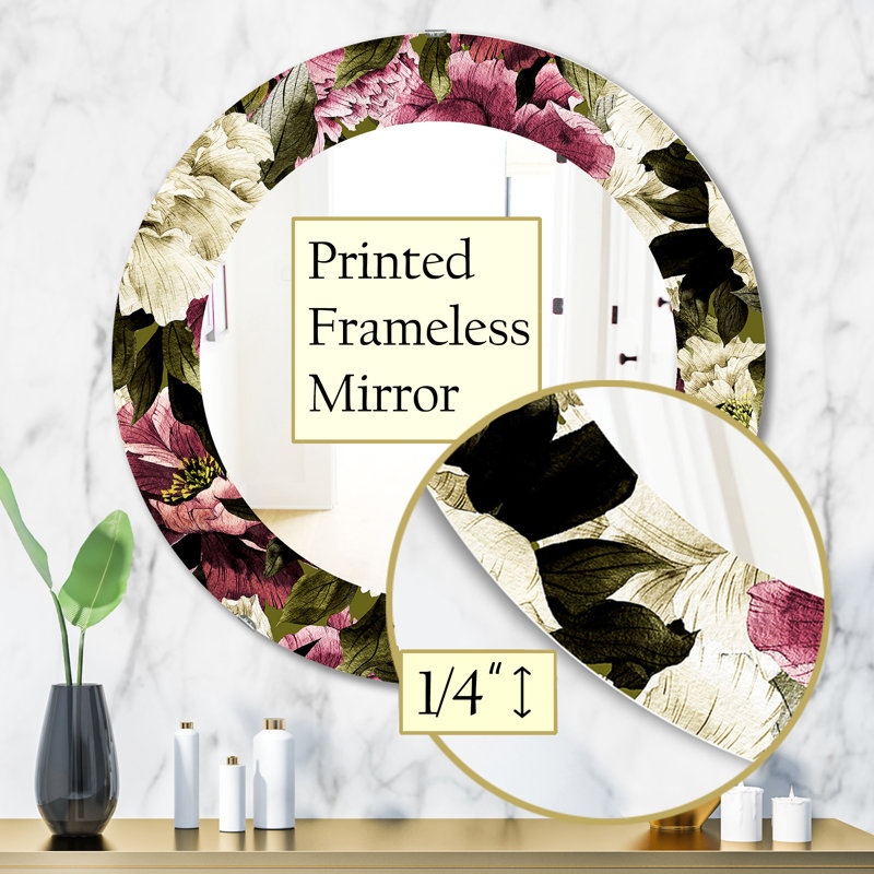 Miroir mural Obsidian Bloom 19, H 31,5 po x l po