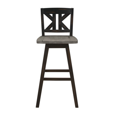 Ensemble de 8 chaises à hauteur de pub pivotantes en bois rustique gris