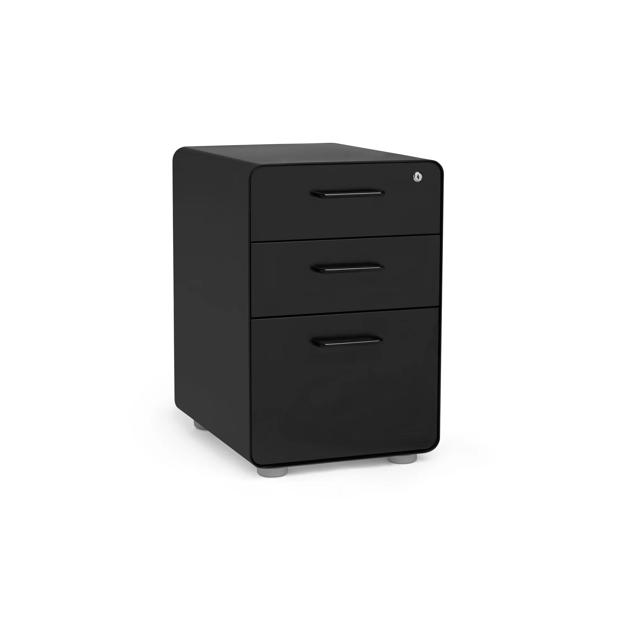 Stow 3 - Drawer Vertical File Cabinet, Without Caster, Black