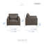 Chaise avec accoudoirs moderne et contemporaine de 37 pi en microfibre polie Edwinn, pieds en métal avec finition argent-2084561699