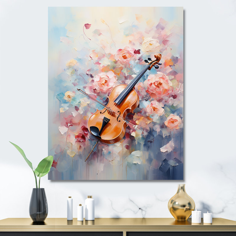 Violon Harmonious Notes - musique, art mural, Toile tendue, H 32 po x l 24 po x P 1 po