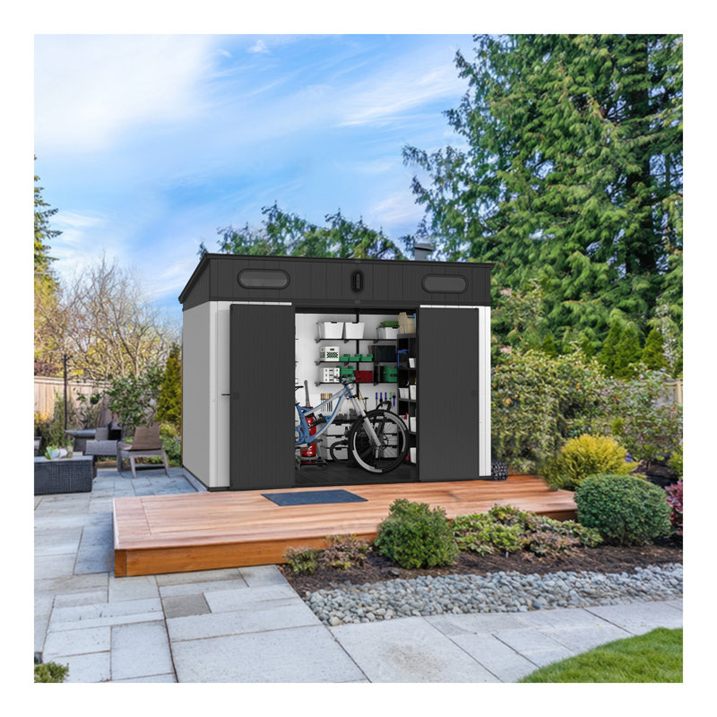 10 Ft. W X 7 Ft. D Plastic Storage Shed With Floor