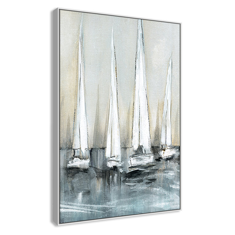 «Point of Sail II» par Susan Jill, H 61,5 po x l 41,5 po x P 2 po, Blanc