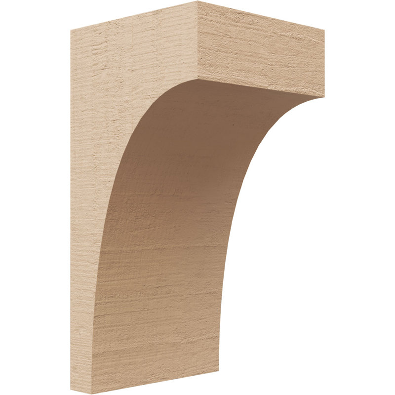 5"W x 5"D x 10"H Huntington Rough Cedar Woodgrain TimberThane Corbel, Primed Tan, 10" H x 5" W x 5" D