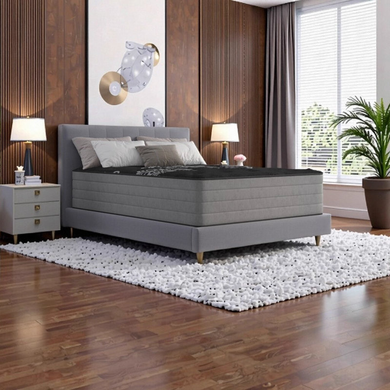 14" Heavy Duty Medium Plush Quilted Full Mattress, Made in USA - Ice Cover Cooling Technology with Copper-Infused Memory Foam & Edge-Wrapped Coils