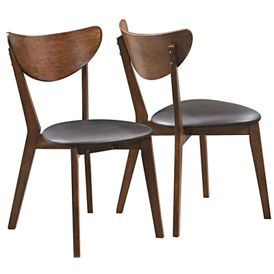 Upholstered Dining Chairs Dark Walnut And Black -  Corrigan StudioÂ®, 8077ECBD05FF4713A96050127B1DFA09