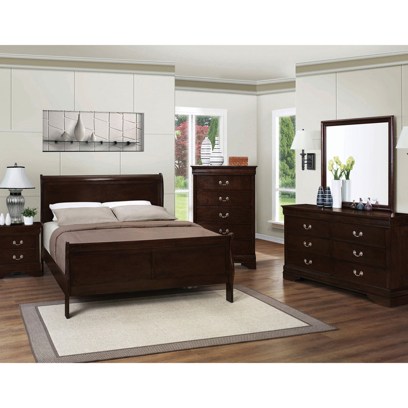 MDF Nightstand With 2 Drawers, Cappuccino