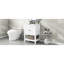 Meuble-lavabo moderne en blanc, lavabo en céramique, bois massif, vaste espace de rangement blanc de 24 po avec options généreuses