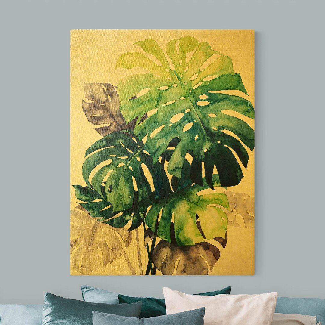 Leinwandbild Exotisches Blattwerk - Monstera