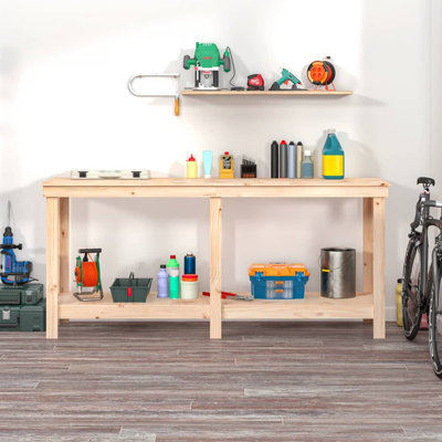 Work Bench 19.7X31.5" Solid Wood Pine