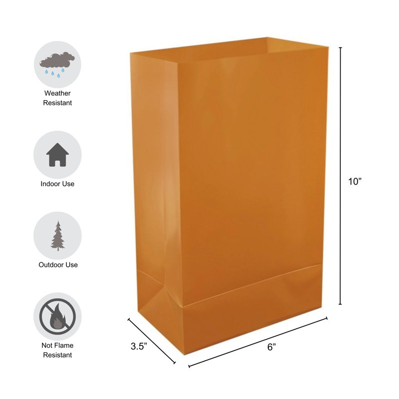 Sac en plastique Luminaria - 12 pièces, Brun clair