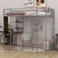  Lit mezzanine simple en métal Alexy avec 2 tablettes et 1 bureau-1214016801