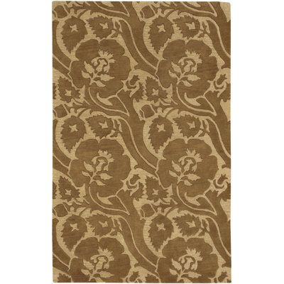 Tapis brun en laine touffeté à la main Elyria