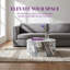 Table basse cylindrique texturée en marbre avec bords arrondis et patins antidérapants, table d'appoint en bois aggloméré à motif de pierres grasses-126626967