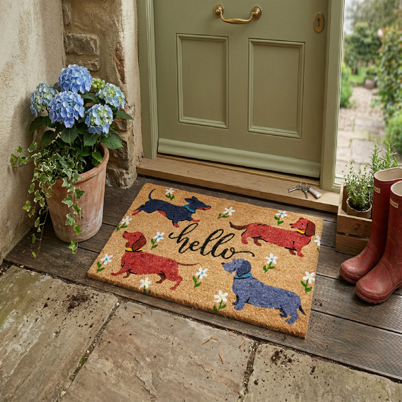 Tapis de porte Coir Dogs Hello