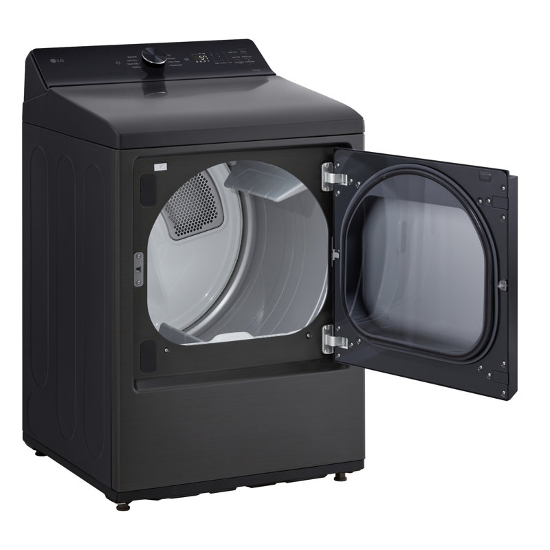 LG Ultra Large Capacity Rear Control Electric Dryer with AI Sensing and ThinQ® Smart Features, 7.3 cu. ft., Black
