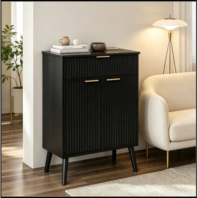 Storage Cabinet with Adjustable Shelves, 1 Drawer and 2 Doors