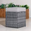 Grey Pe Rattan Modular Garden Sofa Set With Waterproof Storage, Powder-coated Iron Frame-1124468713
