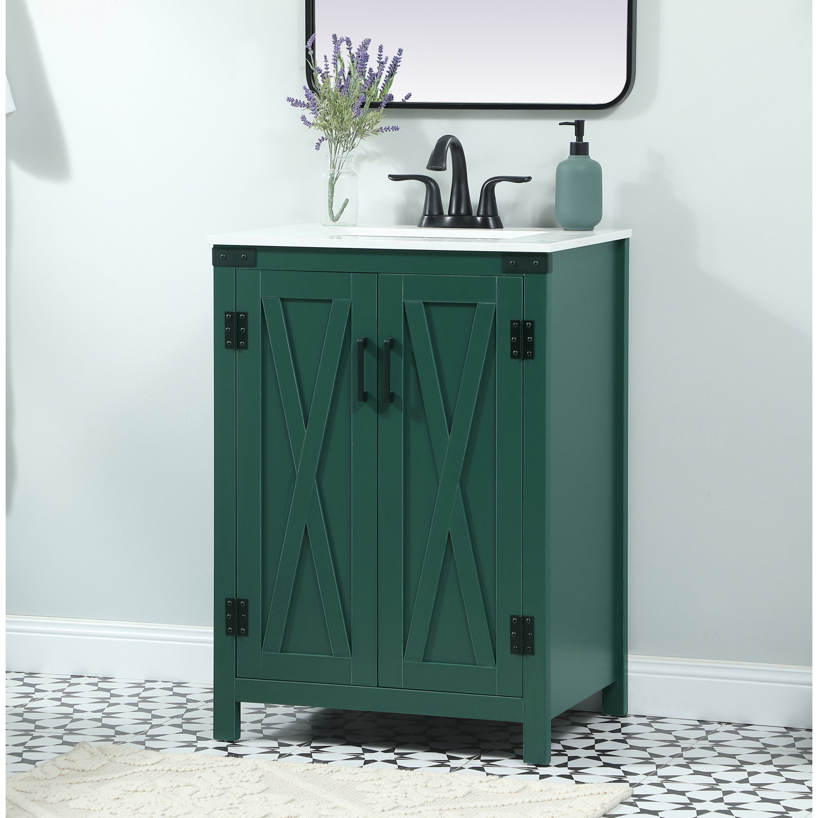 Slayton 24'' Single Bathroom Vanity, Green