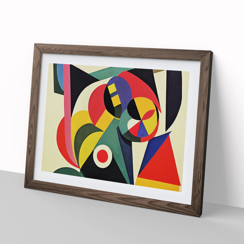 Great Modern Abstract - Single Picture Frame Painting, 46cm H x 64cm W x 2cm D, Walnut