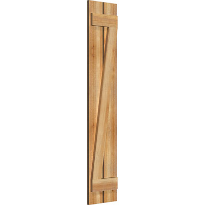TimberCraft 5 3/8" Spaced Board-n-Batten Shutters w/Z-Bar, Western Red Cedar (Per Pair)