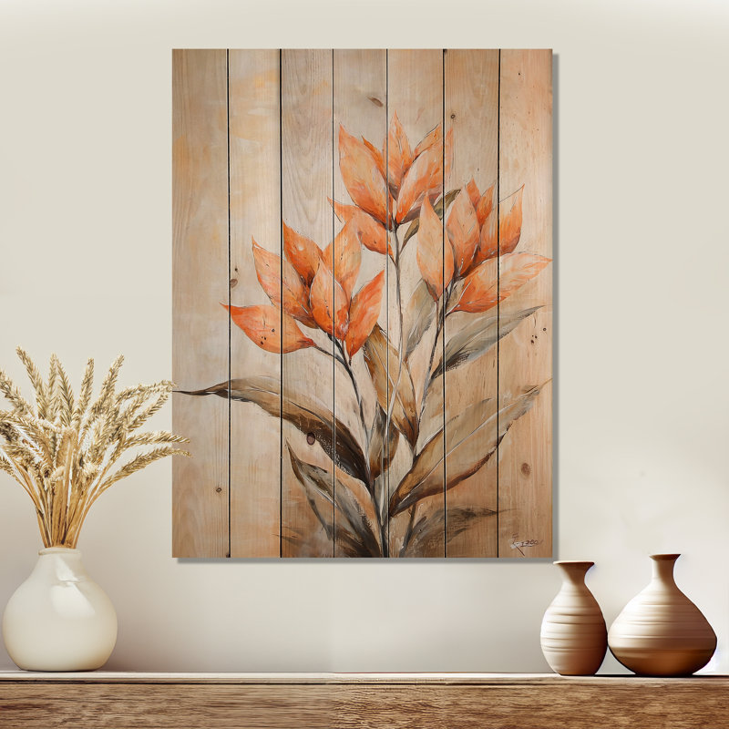 «Soft Soft Vintage Wildflowers I», art mural en bois botanique sur bois de pin naturel, H 40 po x l 30 po