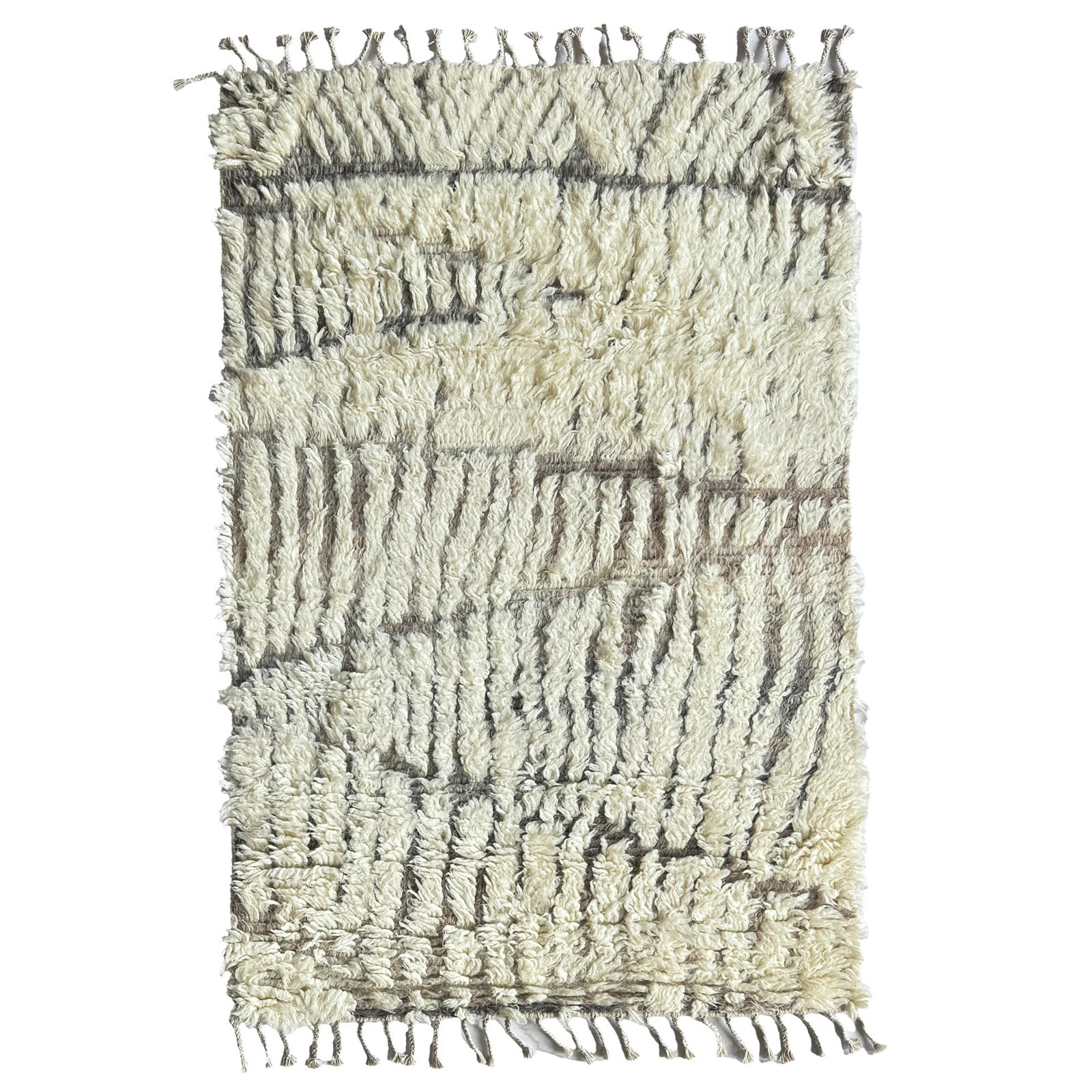 Ivory Hand-Knotted Geometric Rug, Rectangle 8' x 10'