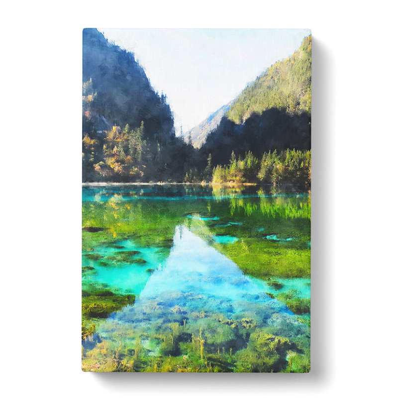 Lake And Mountain View - Wrapped Canvas Print, 76cm H x 50cm W x 3cm D