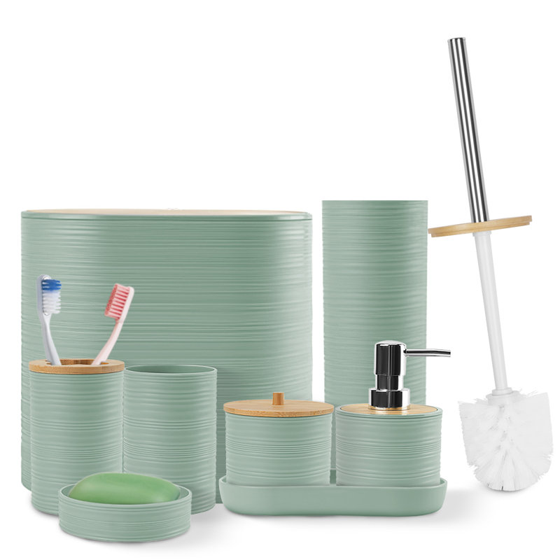 L'ensemble d'accessoires de salle de bain comprend un plateau porte-brosse à dents pour distributeur de savon / lotion, Vert