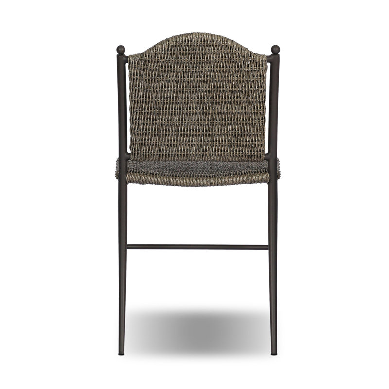 Abel Outdoor Dining Side Chair, Faux Olive Hyacinth