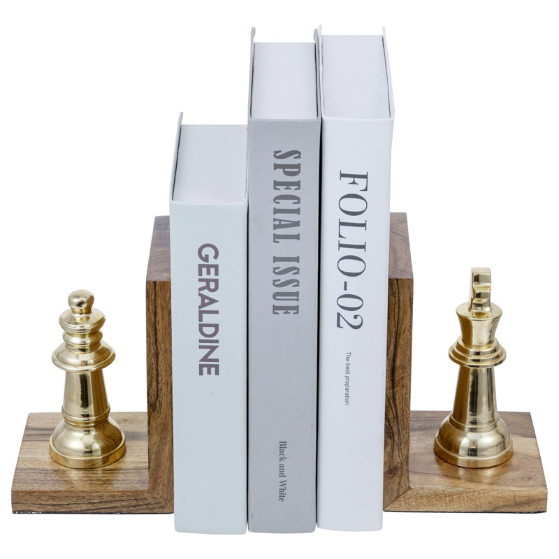 Gold Chess Decorative Book Ends