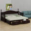 Lit de jour avec lit gigogne, lit de jour extensible avec deux tiroirs de rangement-49161075